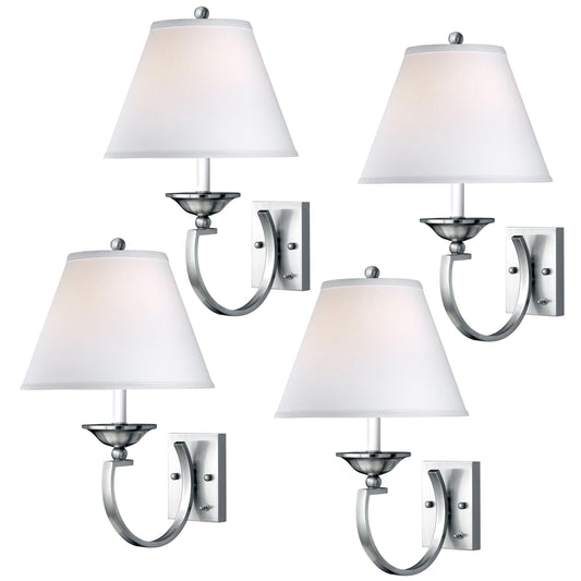Medallion Lighting Contemporary Curve 18" Brushed Steel Single Wall Lamp - Set of 4