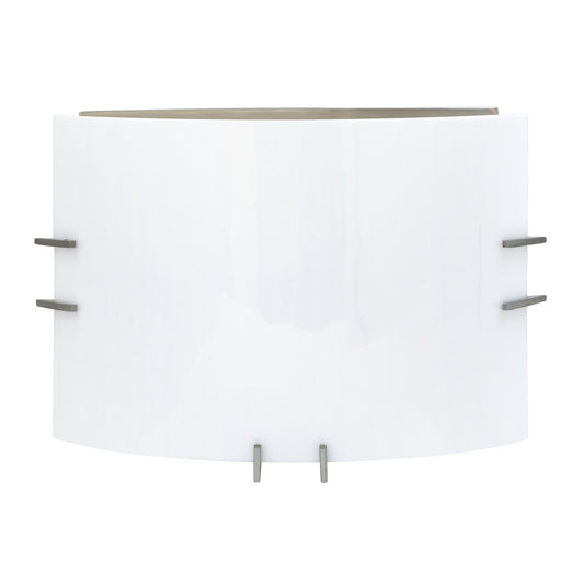 Medallion Lighting Corporation 11" Brushed Steel 2-Light Flush Mount Wall Sconce With Frosted Acrylic Shade