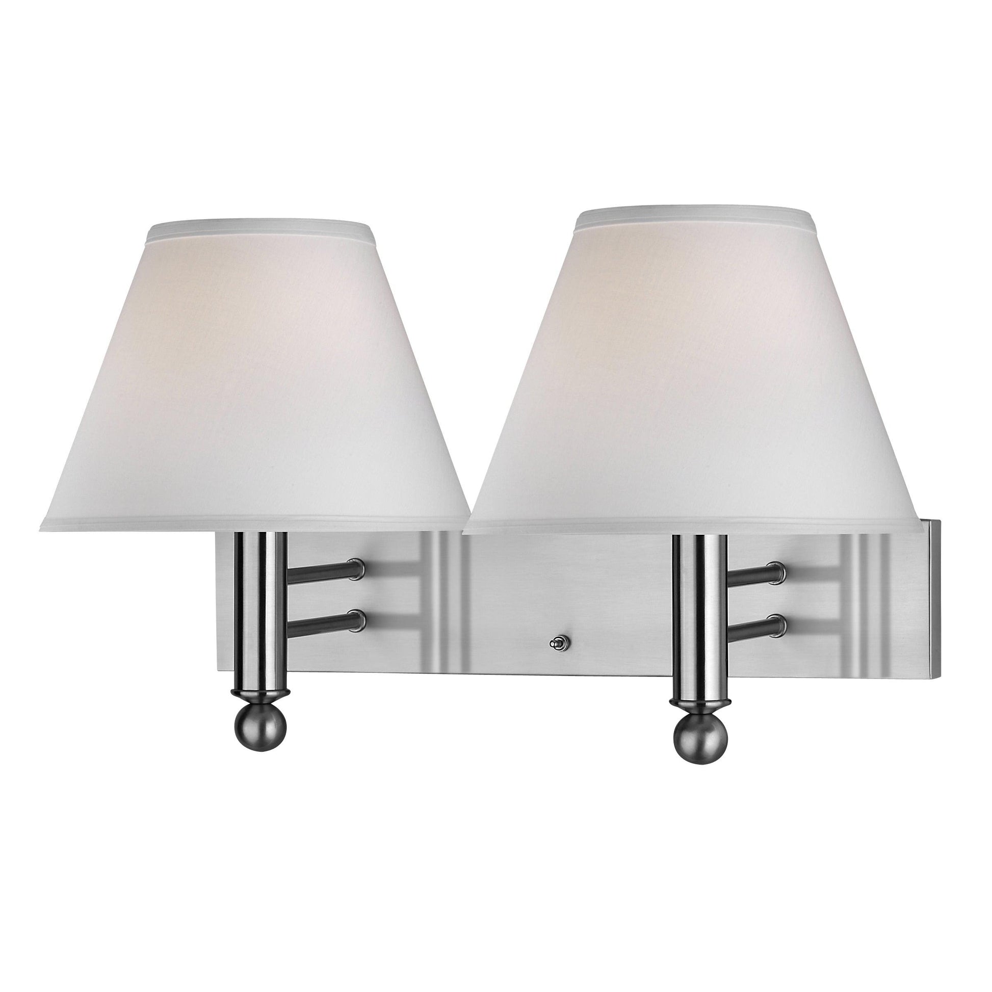 Medallion Lighting Corporation 16" Brushed Steel 2-Light Double Wall Lamp