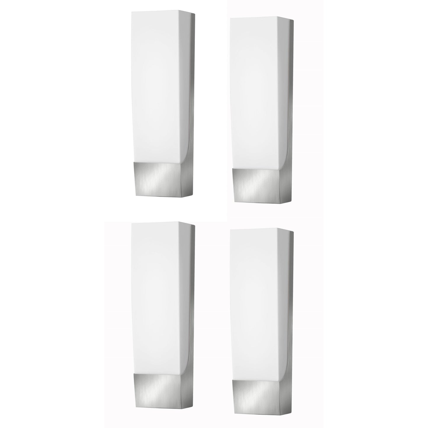 Medallion Lighting Corporation 16" Brushed Steel Wall Sconce With White Acrylic Shade - Set of 4