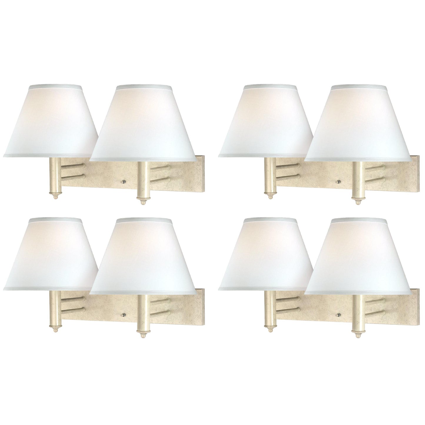 Medallion Lighting Corporation 18" Beige Marble Steel Double Wall Lamp - Set of 4