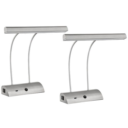 Medallion Lighting Corporation 18" Brushed Steel LED Desk Lamp - Set of 2
