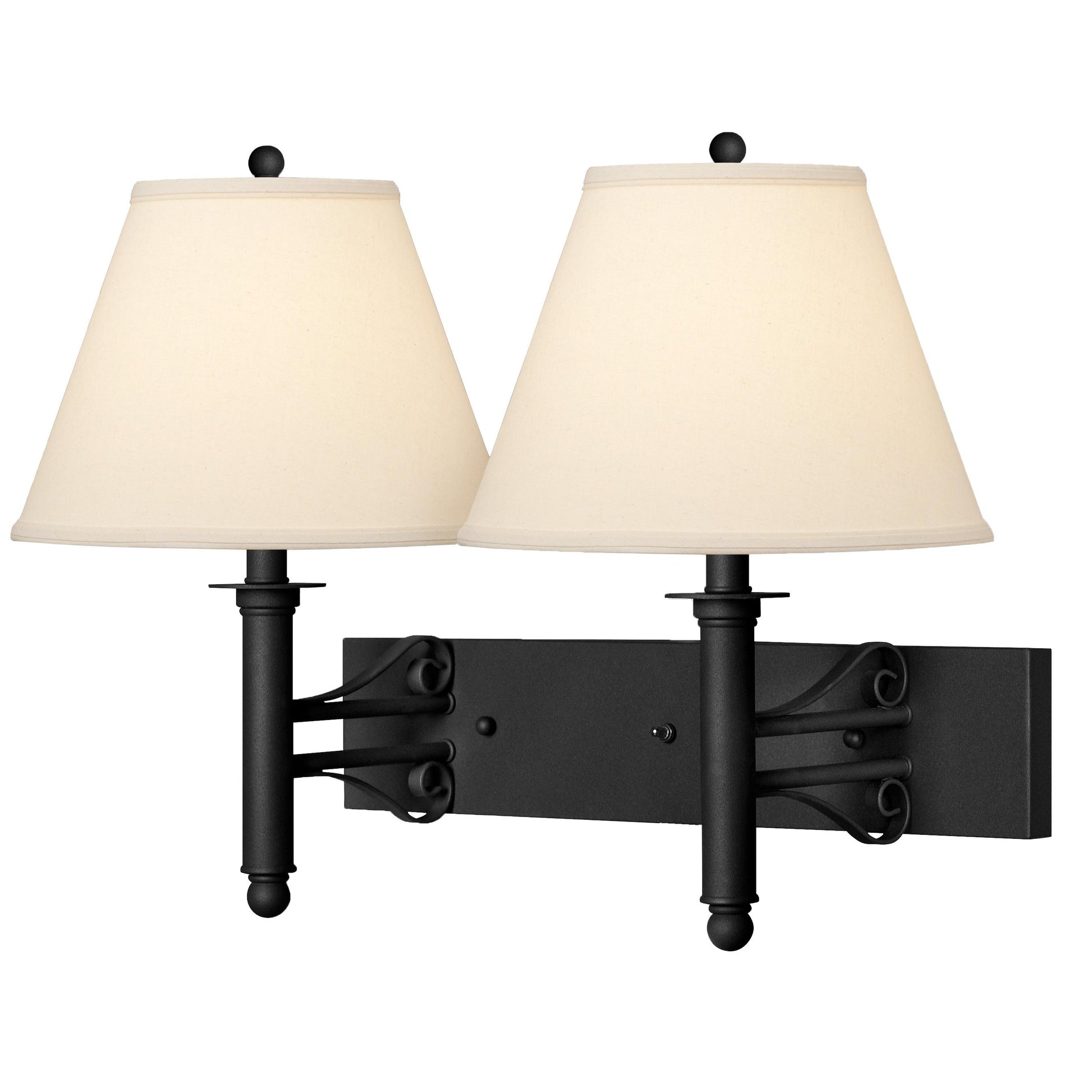 Medallion Lighting Corporation 19" Black Iron Wrought Iron/Steel Double Wall Lamp