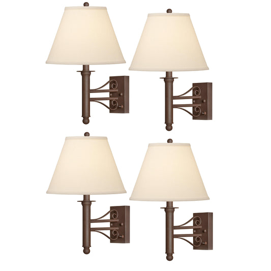 Medallion Lighting Corporation 19" Dark Rust Wrought Iron Single Wall Lamp - Set of 2