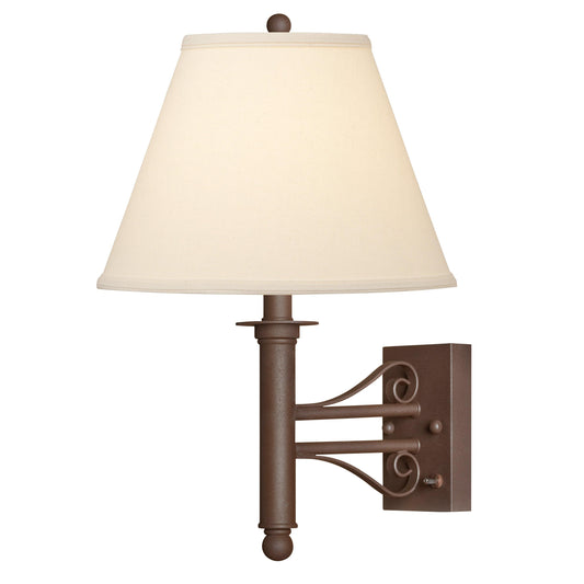 Medallion Lighting Corporation 19" Dark Rust Wrought Iron Single Wall Lamp