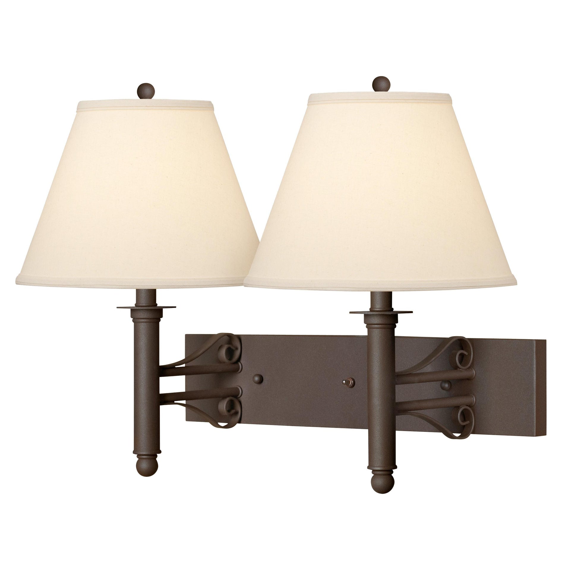 Medallion Lighting Corporation 19" Dark Rust Wrought Iron/Steel Double Wall Lamp