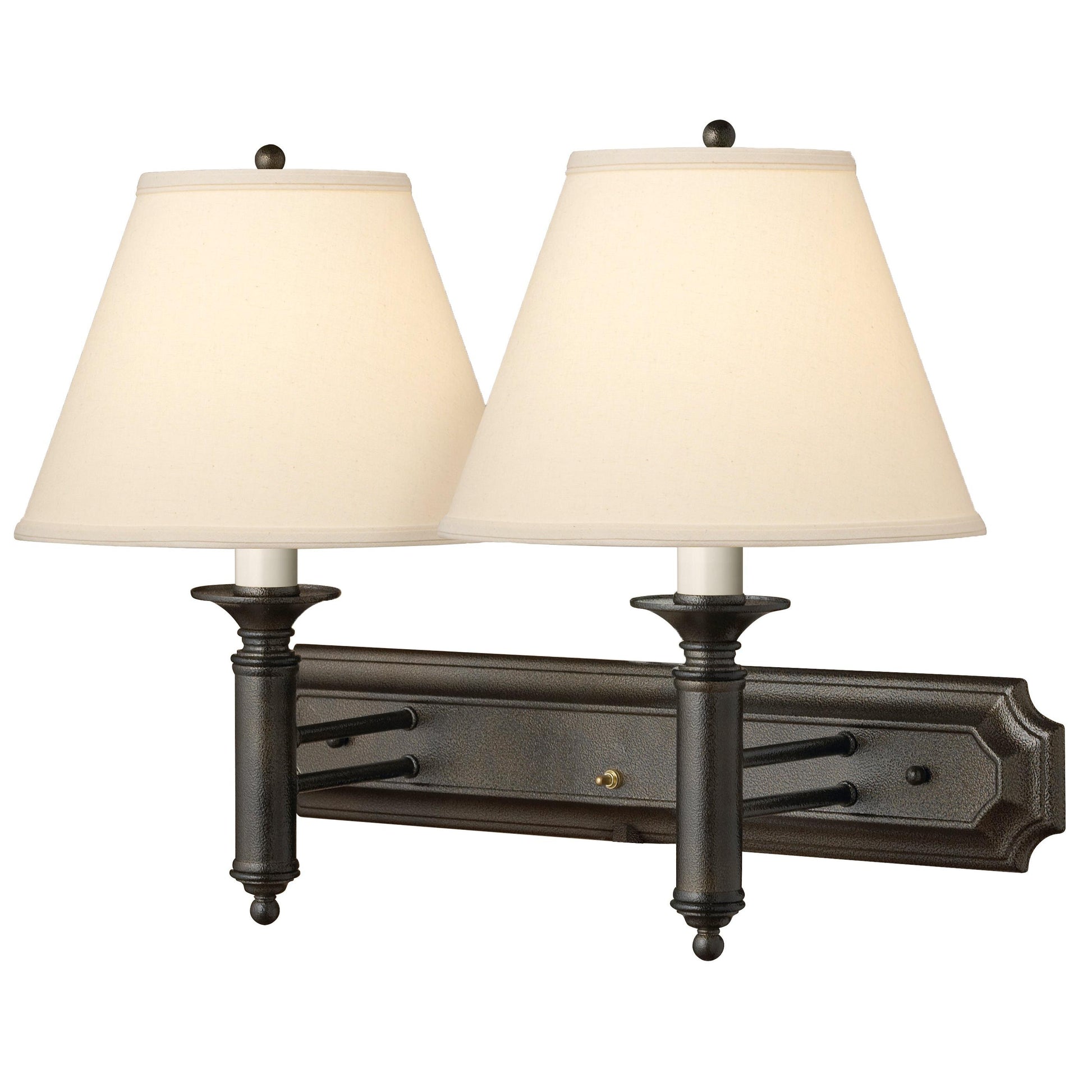 Medallion Lighting Corporation 19" Hammertone Bronze Steel Double Wall Lamp