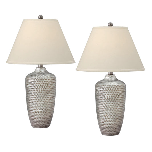 Medallion Lighting Corporation 29" Antique Silver Resin Table Lamp - Set of 2