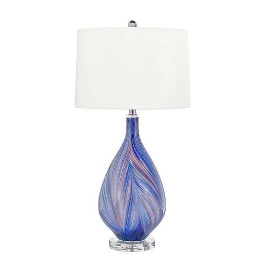 Medallion Lighting Corporation 29" Blue and Purple Swirl Glass/Acrylic Table Lamp