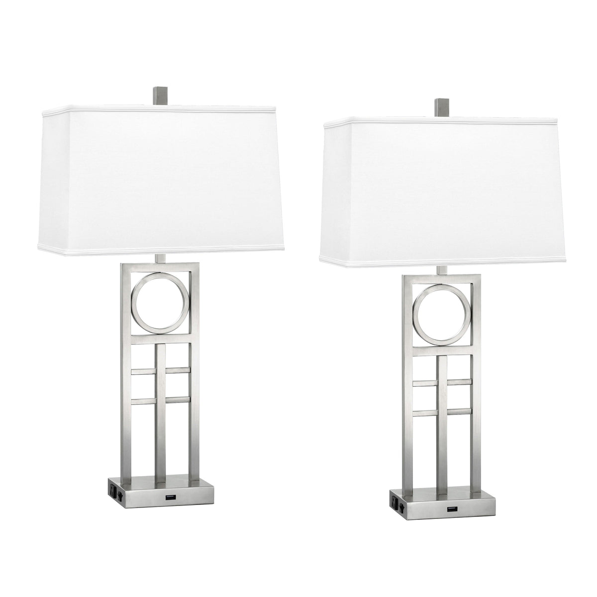 Medallion Lighting Corporation 29" Geometrics Twin-light Double Nightstand Lamp - Set of 2