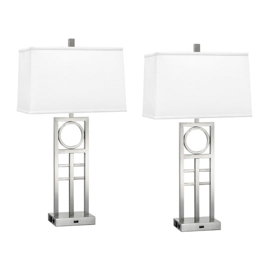 Medallion Lighting Corporation 29" Geometrics Twin-light Double Nightstand Lamp - Set of 2