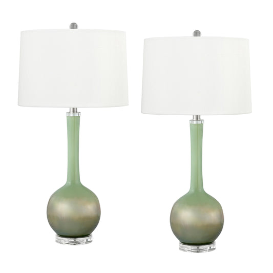 Medallion Lighting Corporation 30" Sea Salt Glass/Acrylic Table Lamp - Set of 2