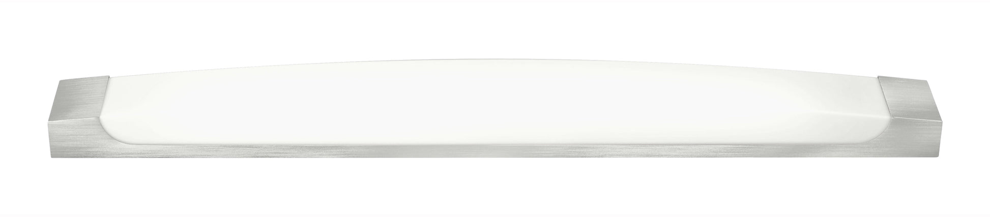 Medallion Lighting Corporation 51" Brushed Steel Single Light Vanity Fixture With White Acrylic Shade