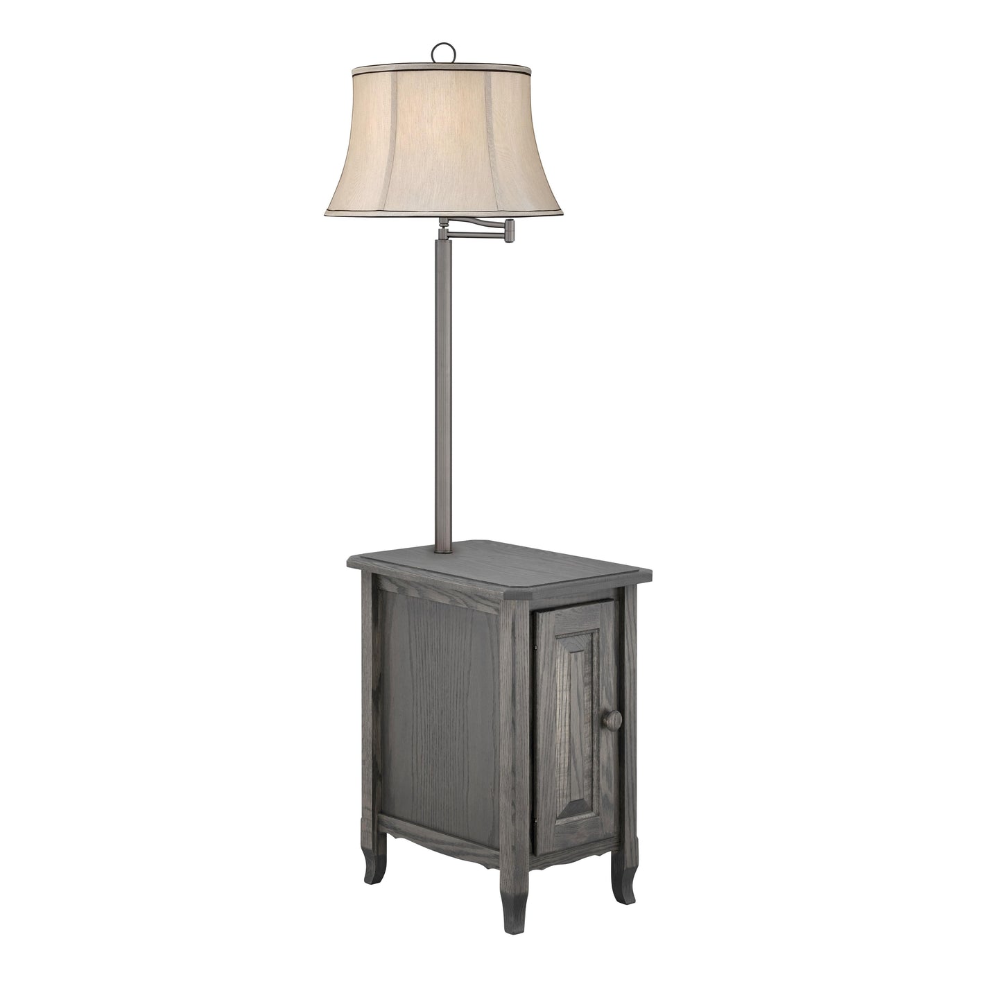 Medallion Lighting Corporation 60" Antique Slate/Gunmetal Solid Oak/Steel Furniture Floor Lamp