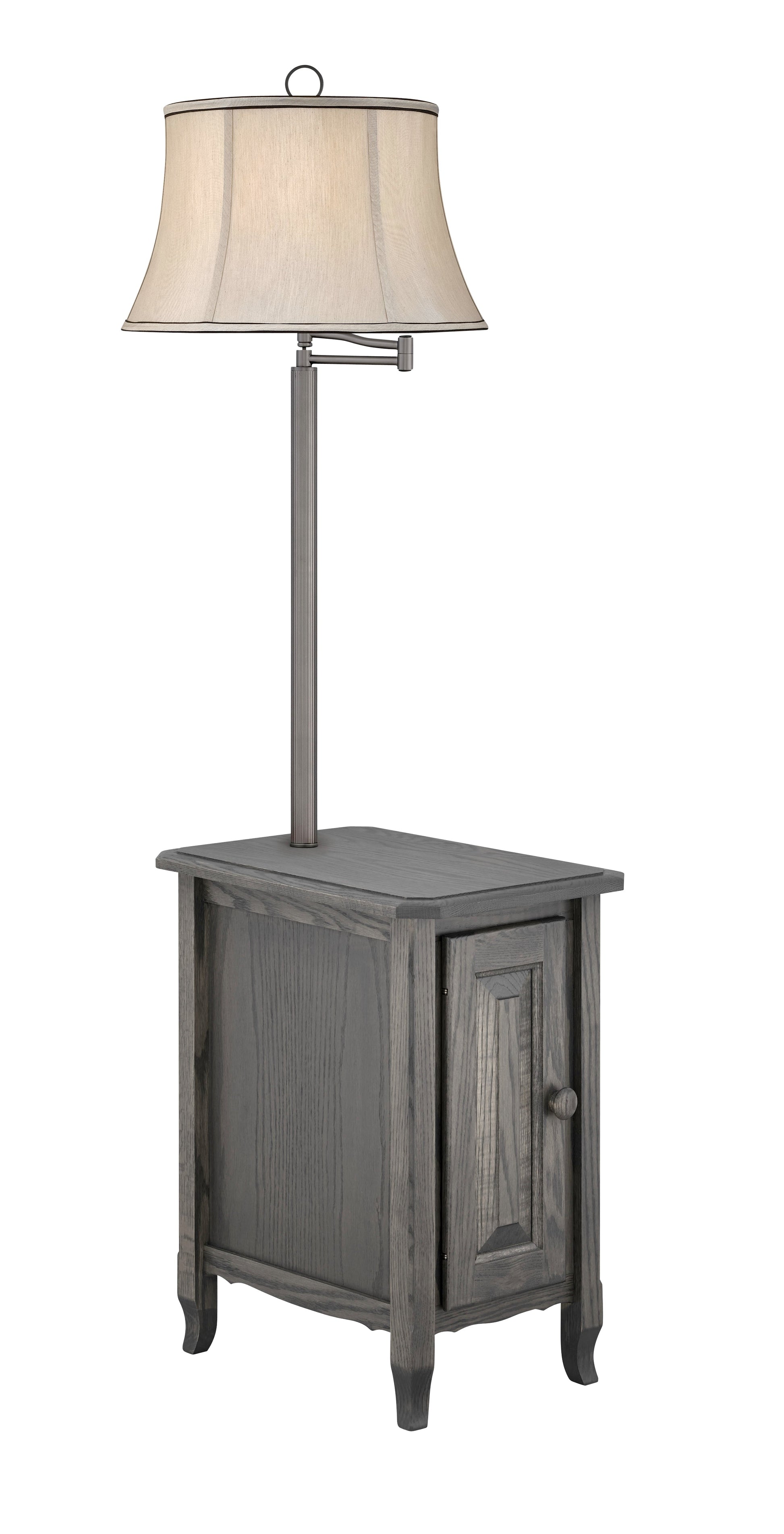 Medallion Lighting Corporation 60" Antique Slate/Gunmetal Solid Oak/Steel Furniture Floor Lamp