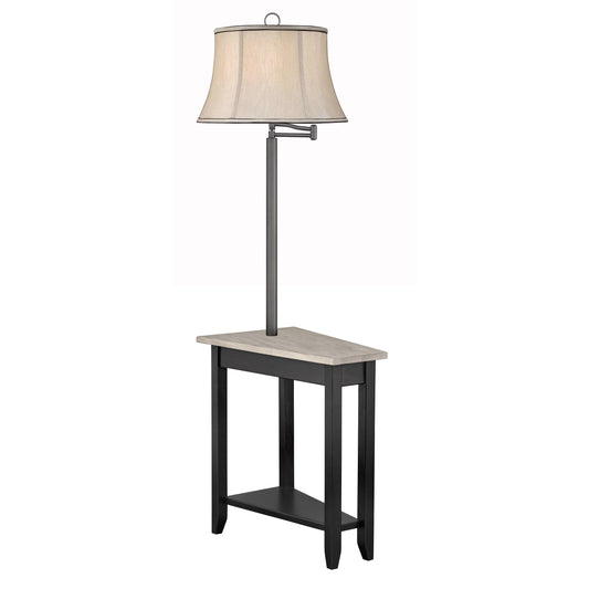 Medallion Lighting Corporation 60" Driftwood and Onyx With Gunmetal Solid Maple/Steel Furniture Floor Lamp