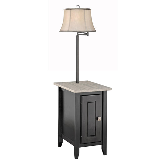 Medallion Lighting Corporation 60" Driftwood and Onyx With Gunmetal Solid Maple/Steel Furniture Floor Lamp