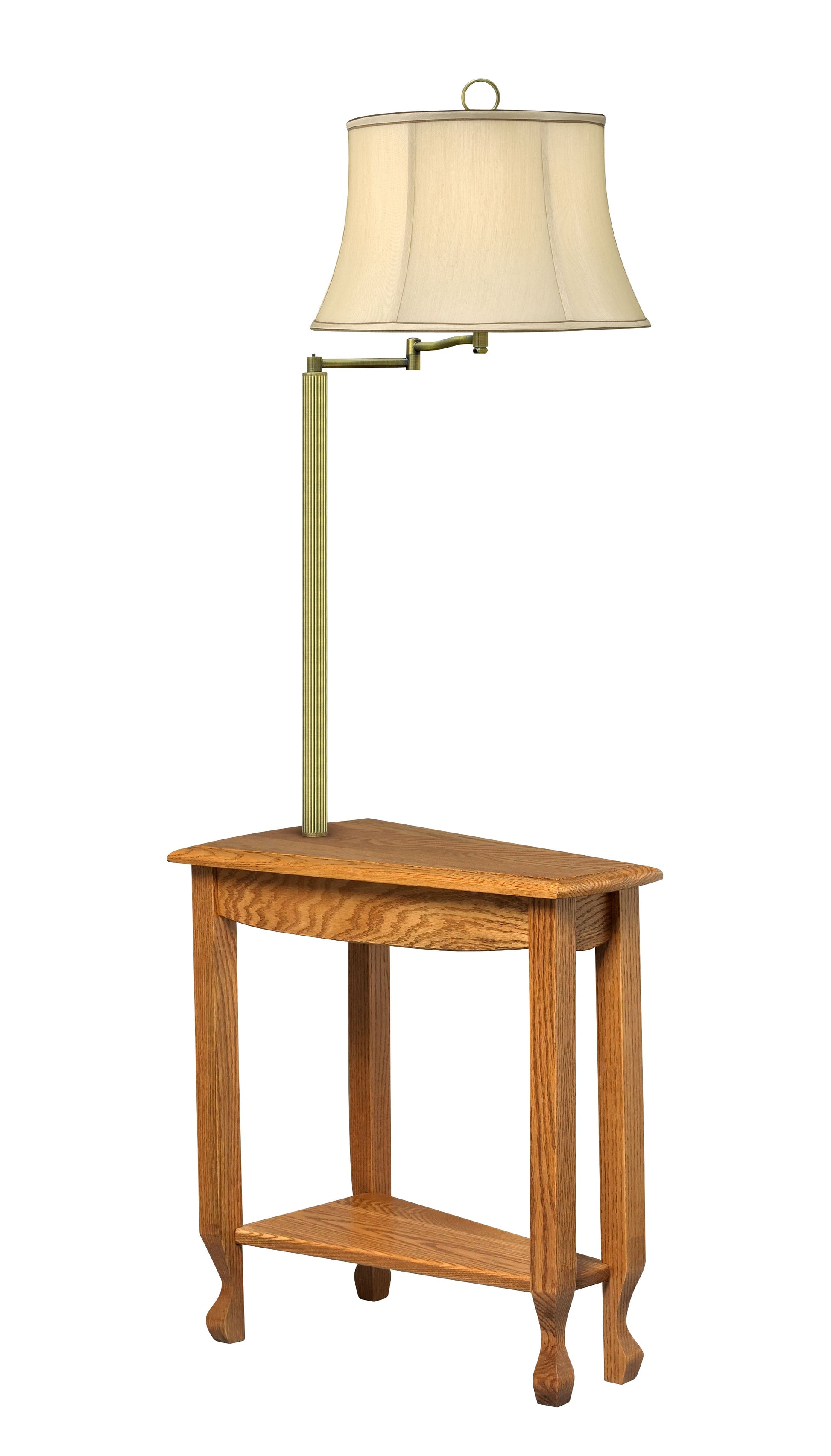 Medallion Lighting Corporation 60" Lt. Oak/Satin Antique Brass Solid Oak/Steel Furniture Floor Lamp