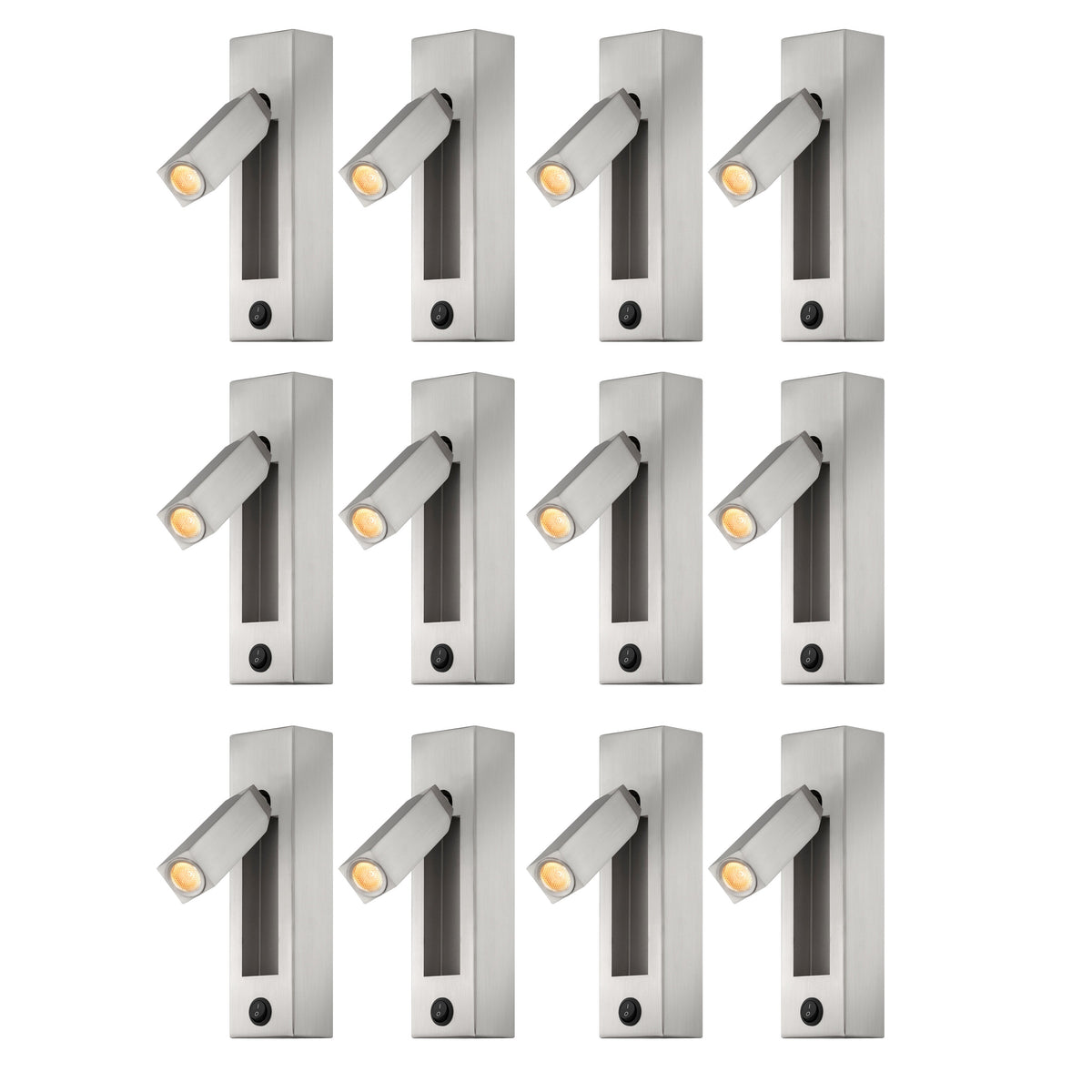 Medallion Lighting Corporation 7" Brushed Steel LED Adjustable Headboard Light - Set of 12
