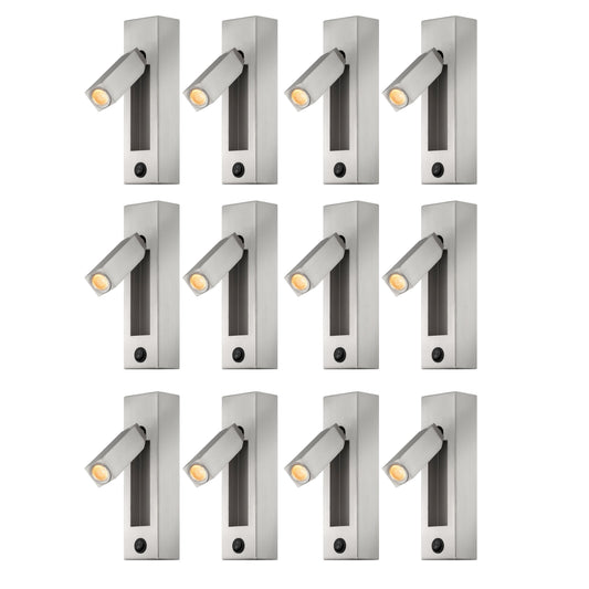 Medallion Lighting Corporation 7" Brushed Steel LED Adjustable Headboard Light - Set of 12