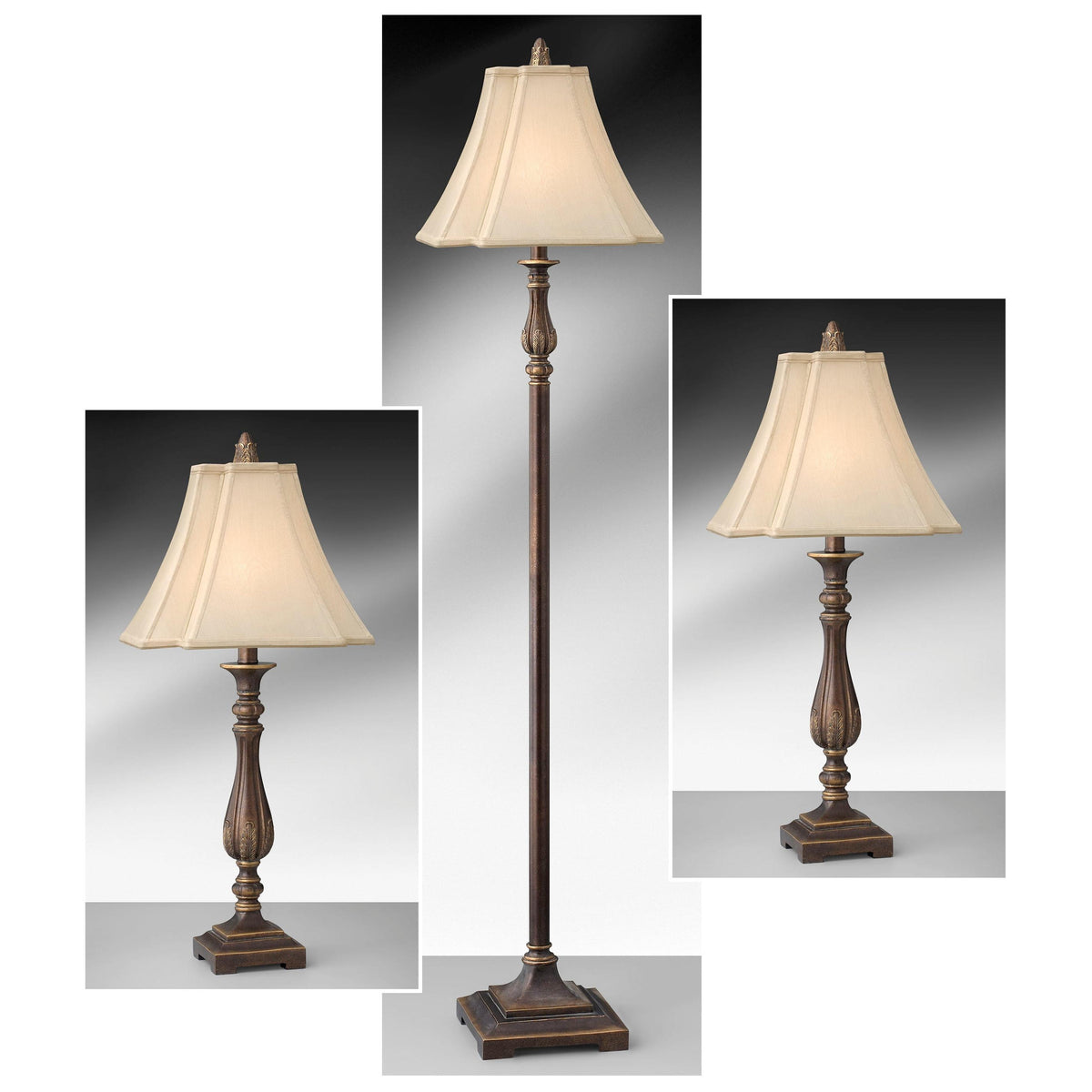 Medallion Lighting Corporation Westbrook 3-Piece Floor and Table Lamp Set