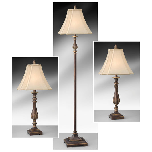 Medallion Lighting Corporation Westbrook 3-Piece Floor and Table Lamp Set