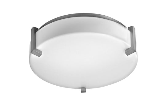 Medallion Lighting Dream Collection 12" Brushed Steel Damp Rated Flush Mount Ceiling Light