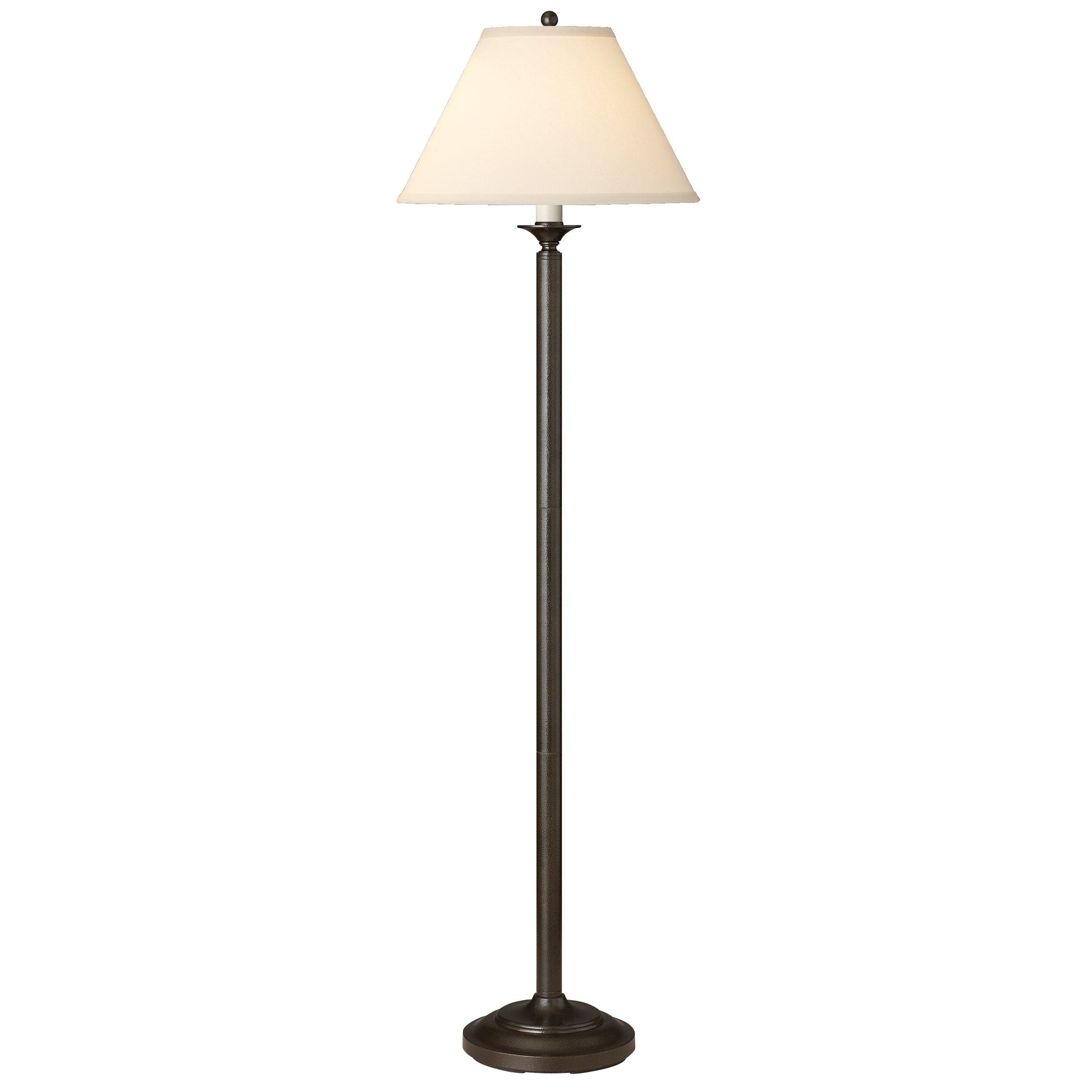 Medallion Lighting Hammertone 60" Hammertone Bronze Steel Floor Lamp With Light Beige Fabric Drum Shade