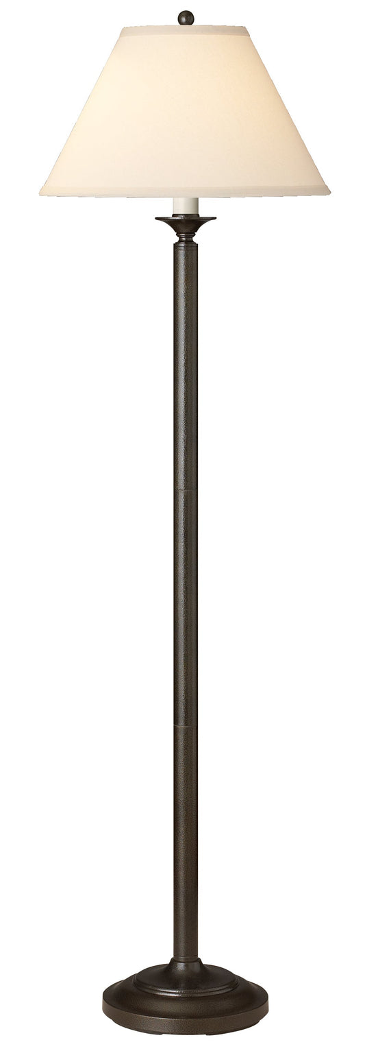 Medallion Lighting Hammertone 60" Hammertone Bronze Steel Floor Lamp With Light Beige Fabric Drum Shade