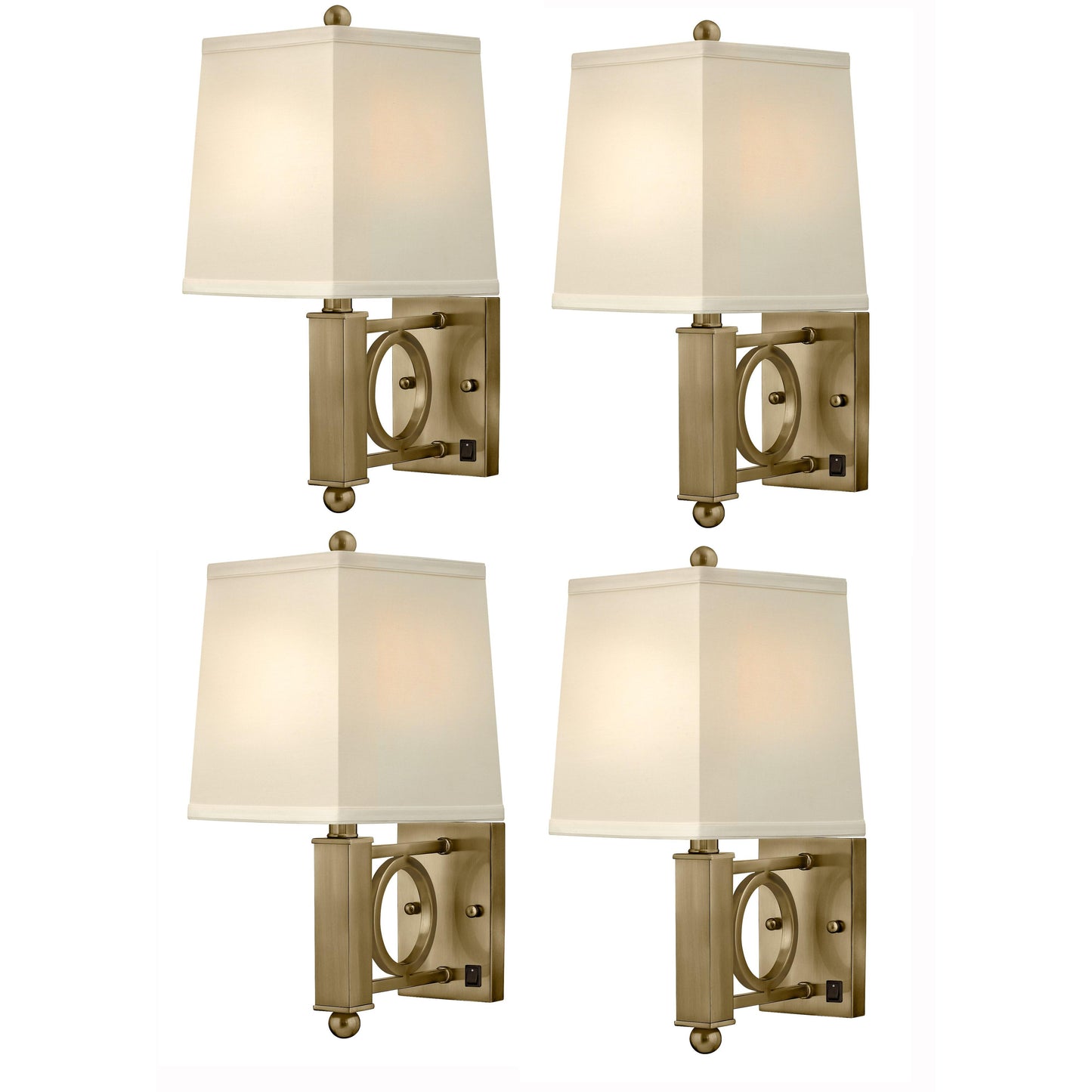 Medallion Lighting Key Collection 18" Satin Antique Brass Steel Single Wall Lamp - Set of 4