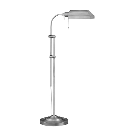 Medallion Lighting Lavoro 55" Brushed Steel Height Adjustable Steel Floor Lamp