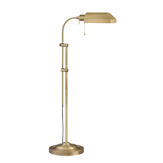Medallion Lighting Lavoro 55" Satin Antique Brass Height Adjustable Steel Floor Lamp