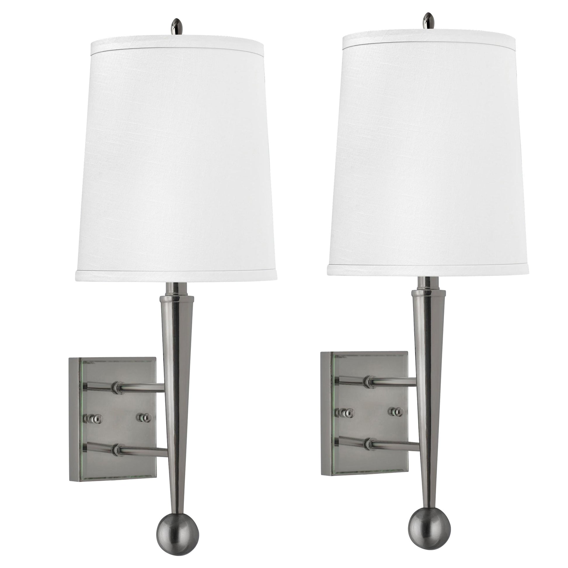 Medallion Lighting Metro 24" Brushed Steel/Glass Single Wall Lamp - Set of 2