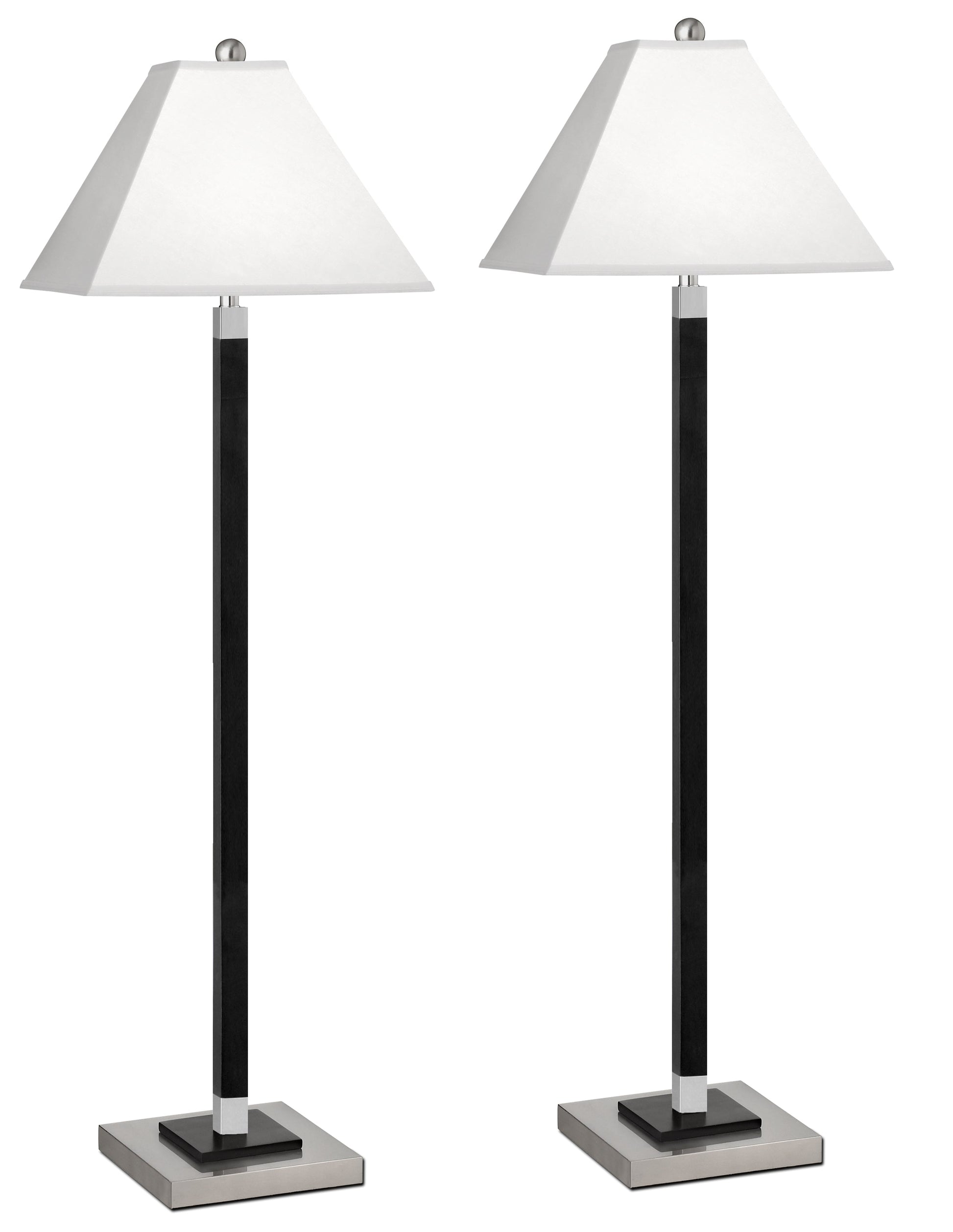 Medallion Lighting Moxie 59" Brushed Steel/Black Ebony Floor Lamp - Set of 2