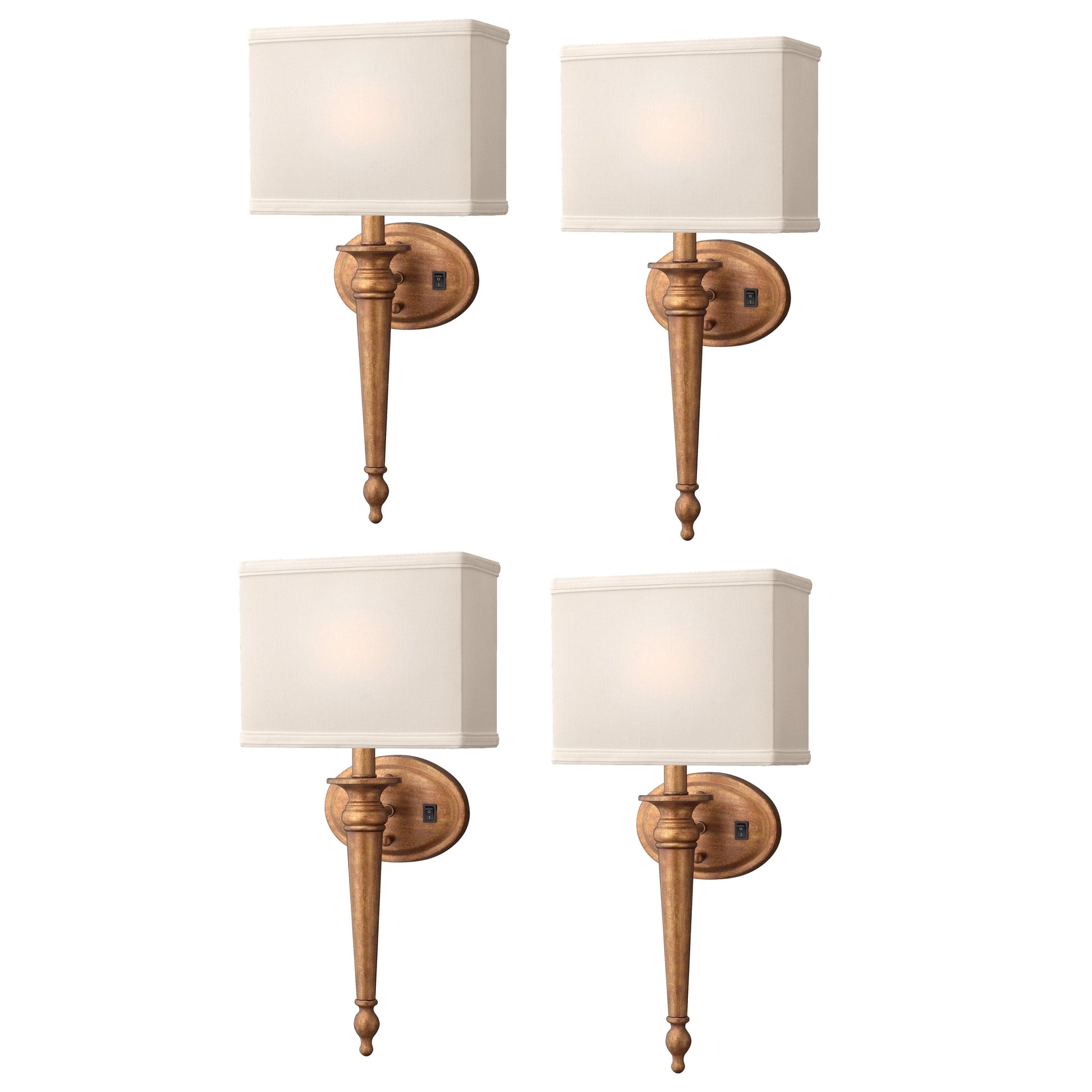 Medallion Lighting New Town 21" Aged Gold Steel Single Wall Lamp - Set of 4