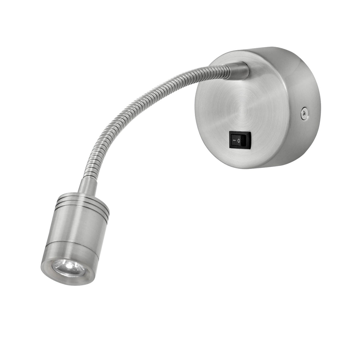 Medallion Lighting Plymouth 3" Brushed Steel LED Adjustable Task/Reading Headboard Light