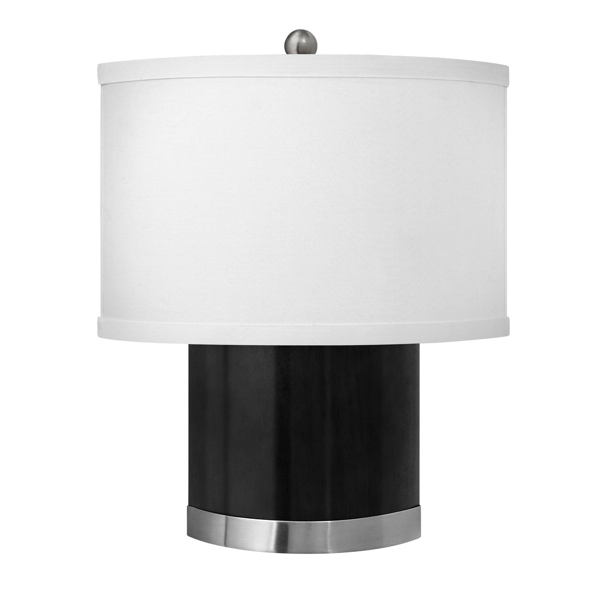 Medallion Lighting Square Post 14" Brushed Steel and Black Ebony Wood/Steel Wall Sconce With White Fabric Drum Shade