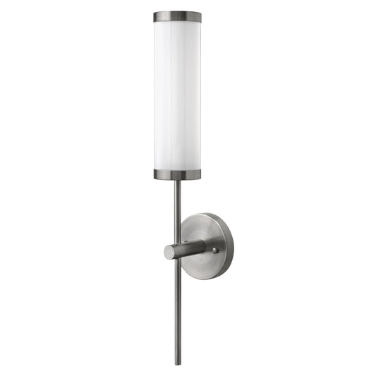 Medallion Lighting Trade Winds 24" Brushed Steel Single Wall Sconce With White Acrylic Shade
