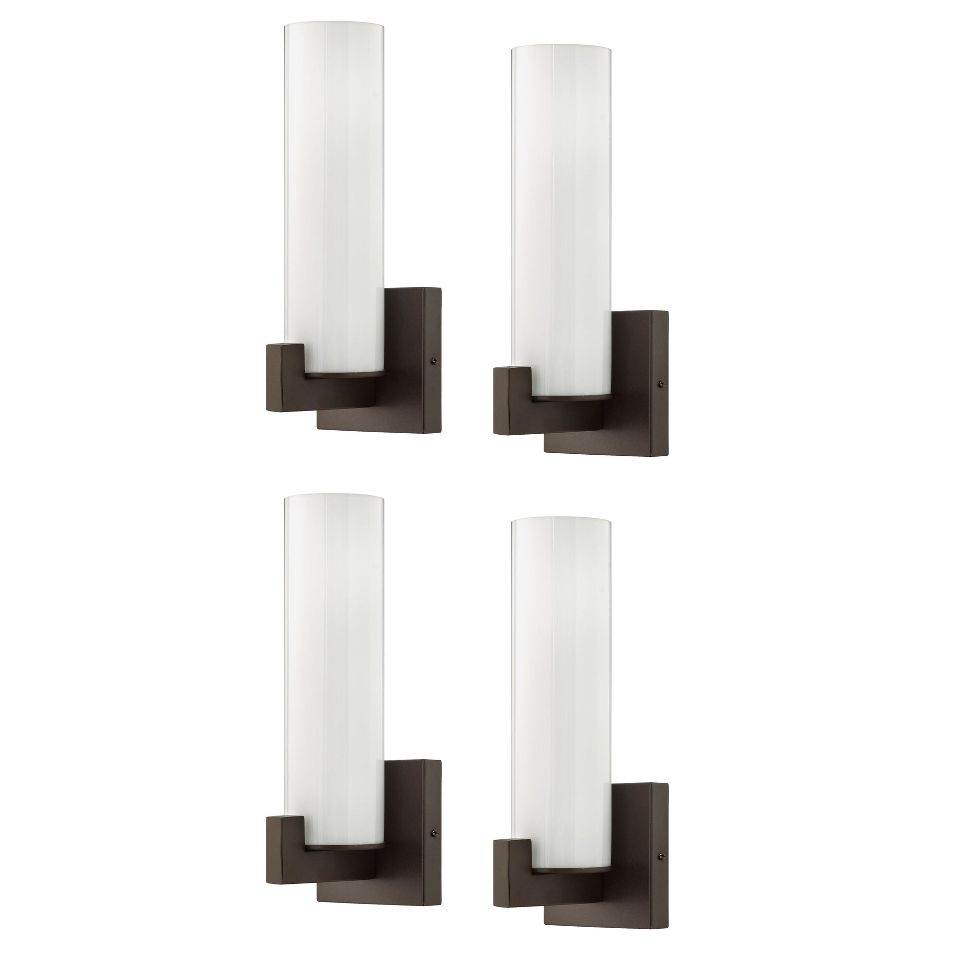 Medallion Lighting Truly Yours 14" Metallic Bronze Steel Wall Sconce With White Opal Glass Shade - Set of 4