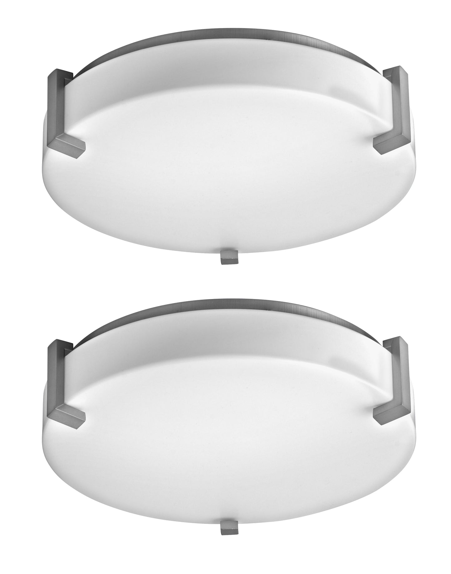 Medallion Lighting Truly Yours 16" Brushed Steel 2-Light Damp Rated Flush Mount Ceiling Light - Set of 2