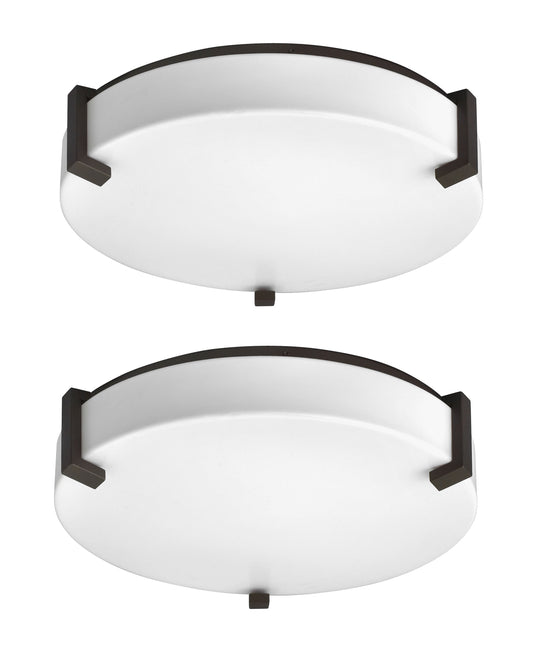 Medallion Lighting Truly Yours 16" Metallic Bronze Steel/Acrylic Flush Mount Ceiling Light - Set of 2