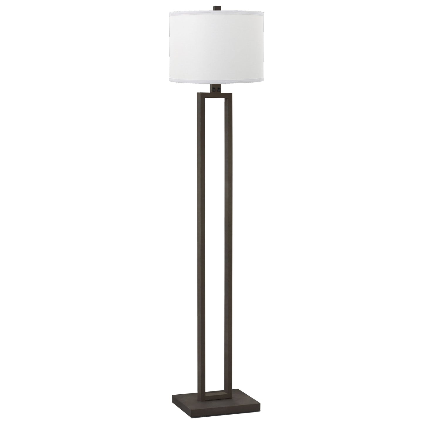 Medallion Lighting Truly Yours 61" Metallic Bronze Steel Floor Lamp With White Fabric Drum Shade