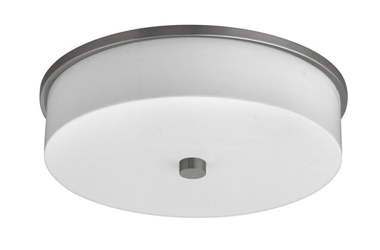 Medallion Lighting Vibrant 16" Brushed Steel 2-Light Damp Rated Flush Mount Ceiling Light