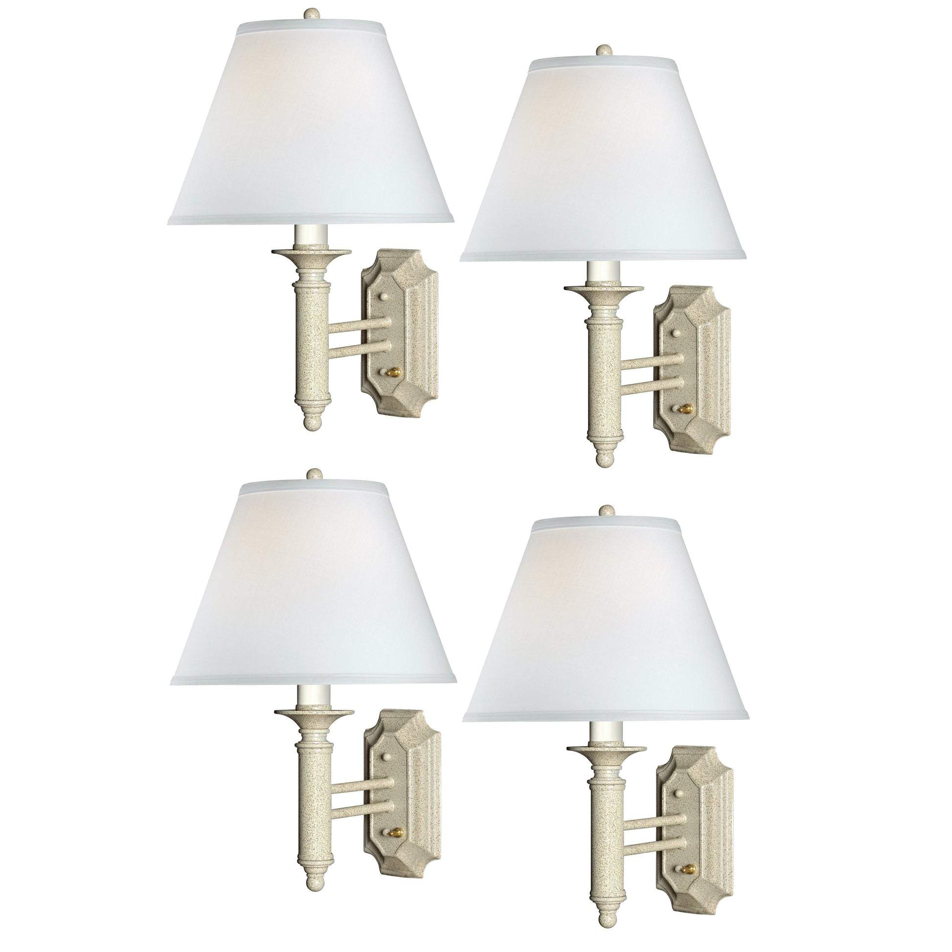 Medallion Lighting White Pebble 19" Textured Sand Steel Single Wall Lamp - Set of 4