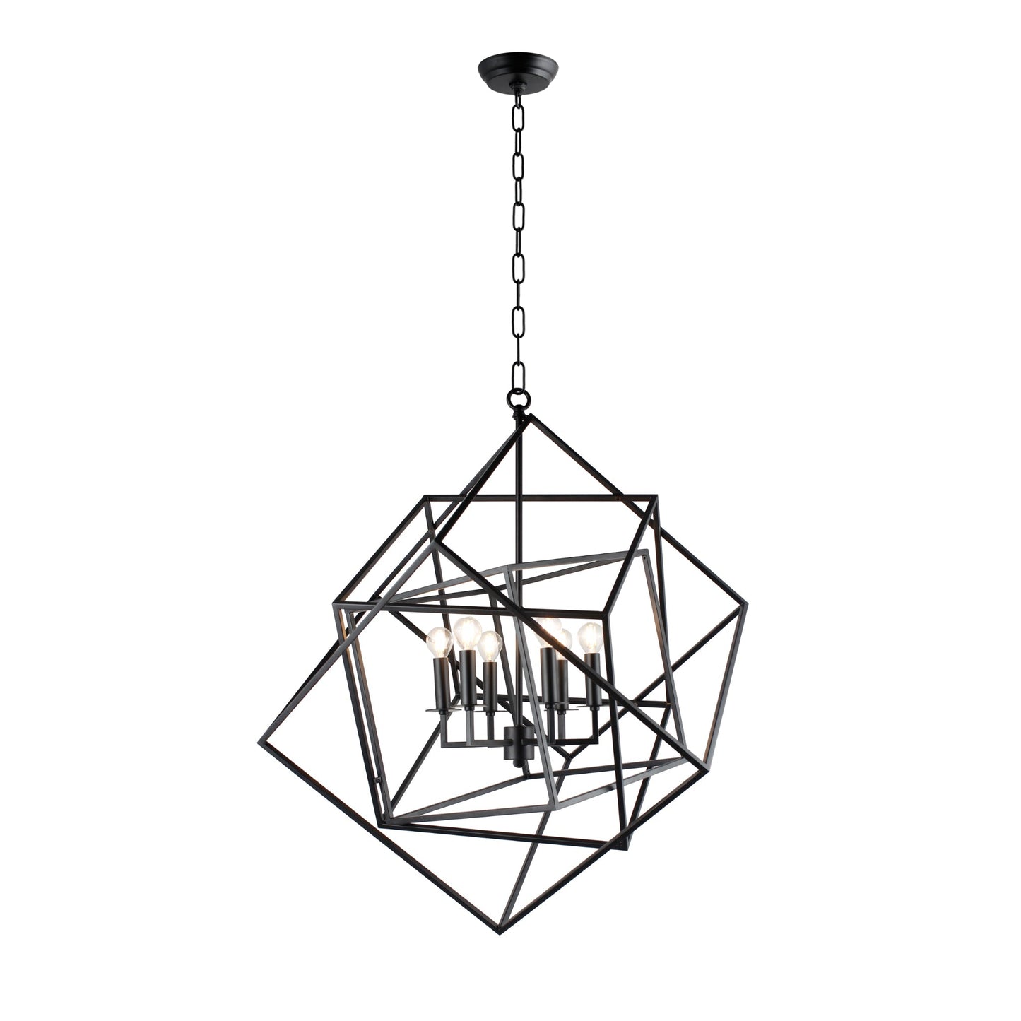 Meva Hobbs 28" 6-Light Matte Black Pendant