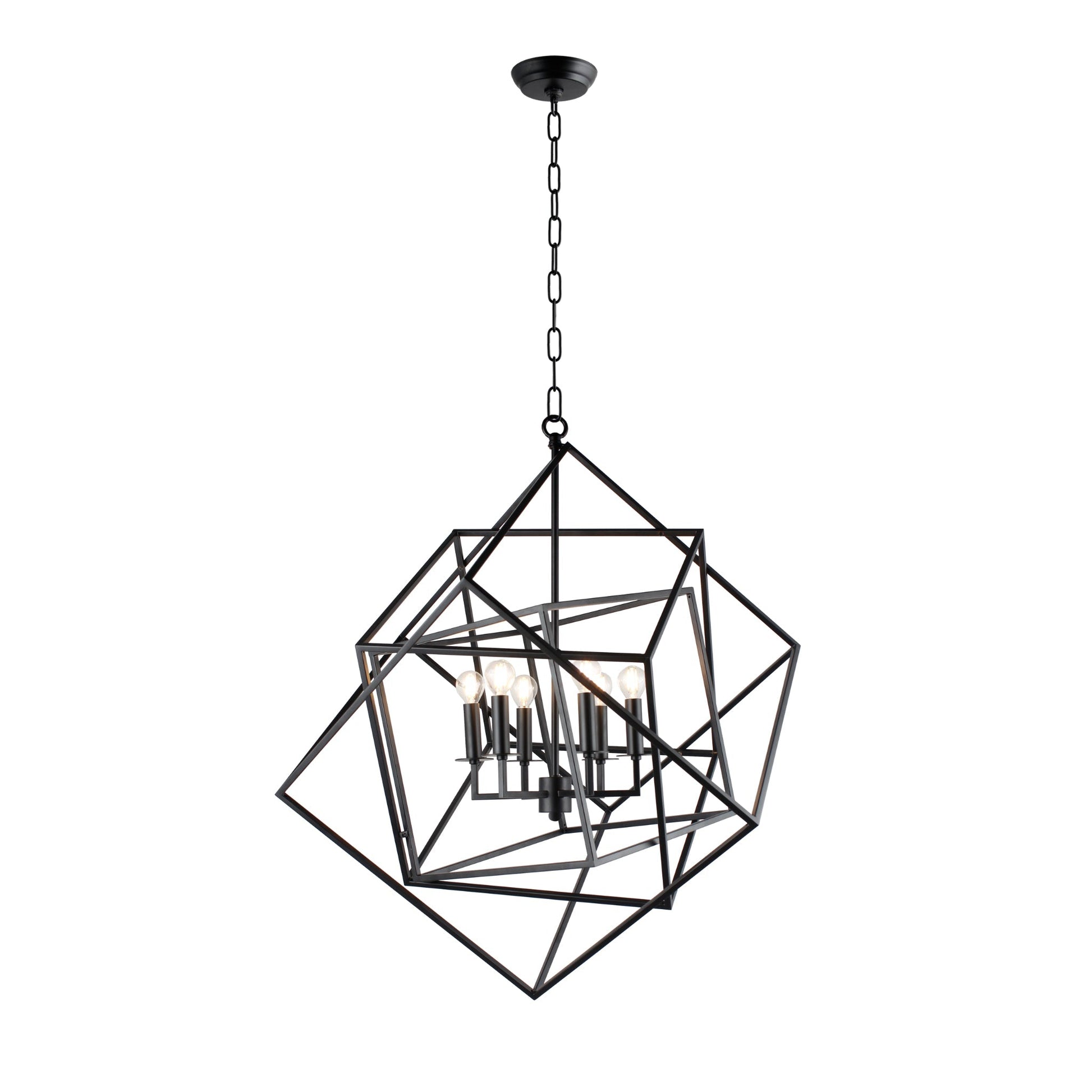 Meva Hobbs 28" 6-Light Matte Black Pendant