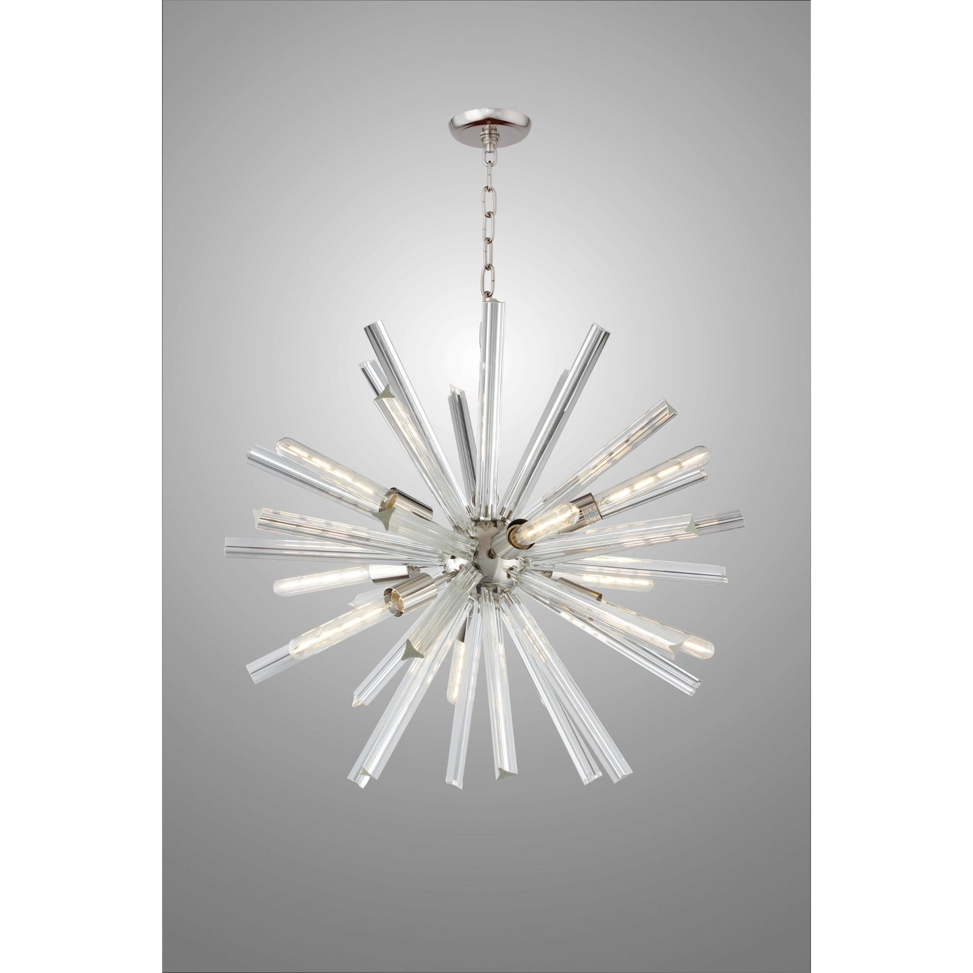 Meva Krystal 29" Silver Chandelier