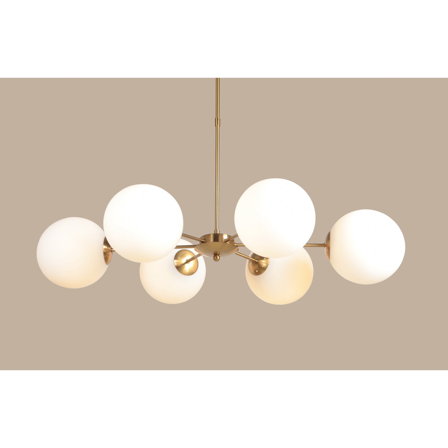Meva Lune 44" Brass/White Pendant