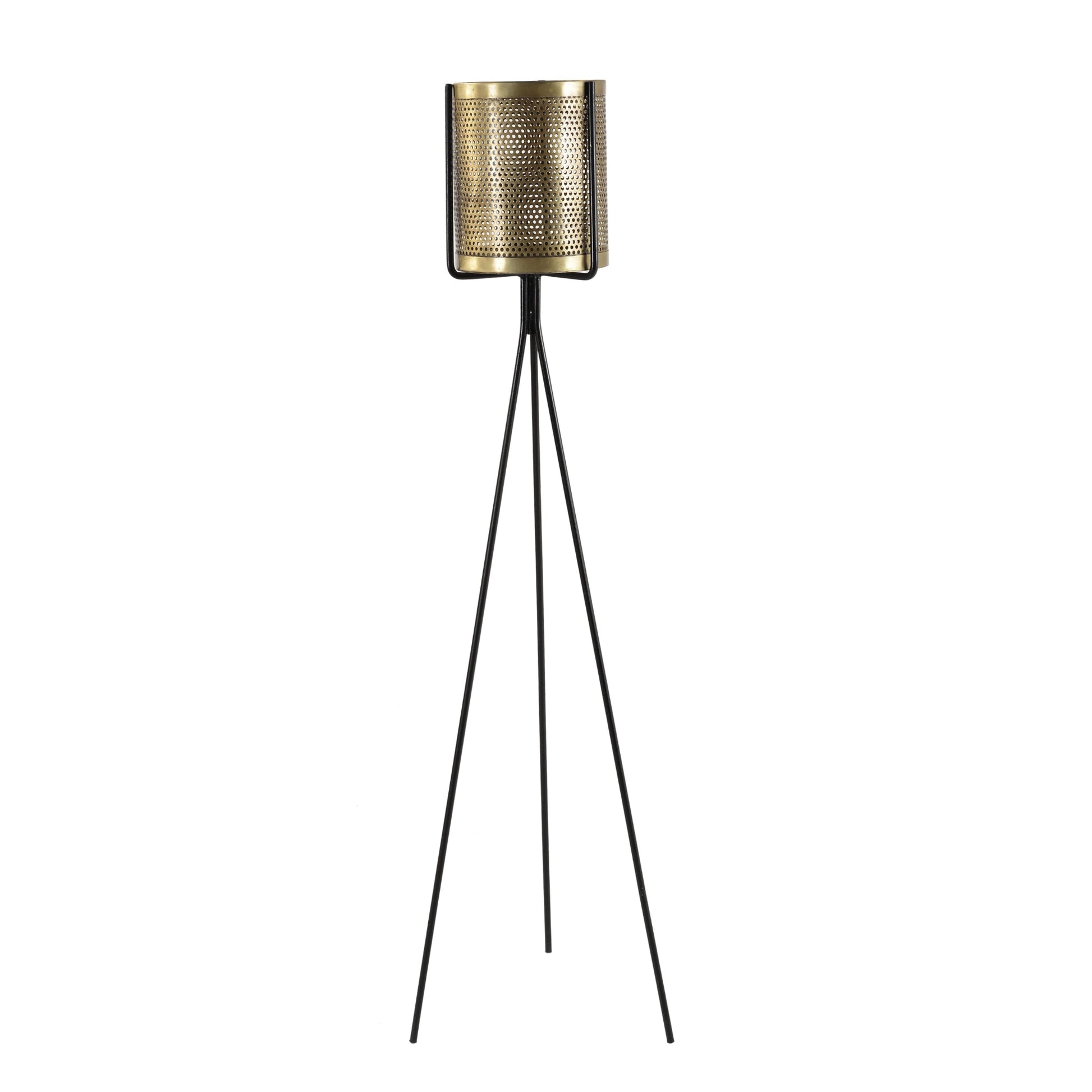 Meva Maurice 15" Metallic Gold/Black Floor Lamp