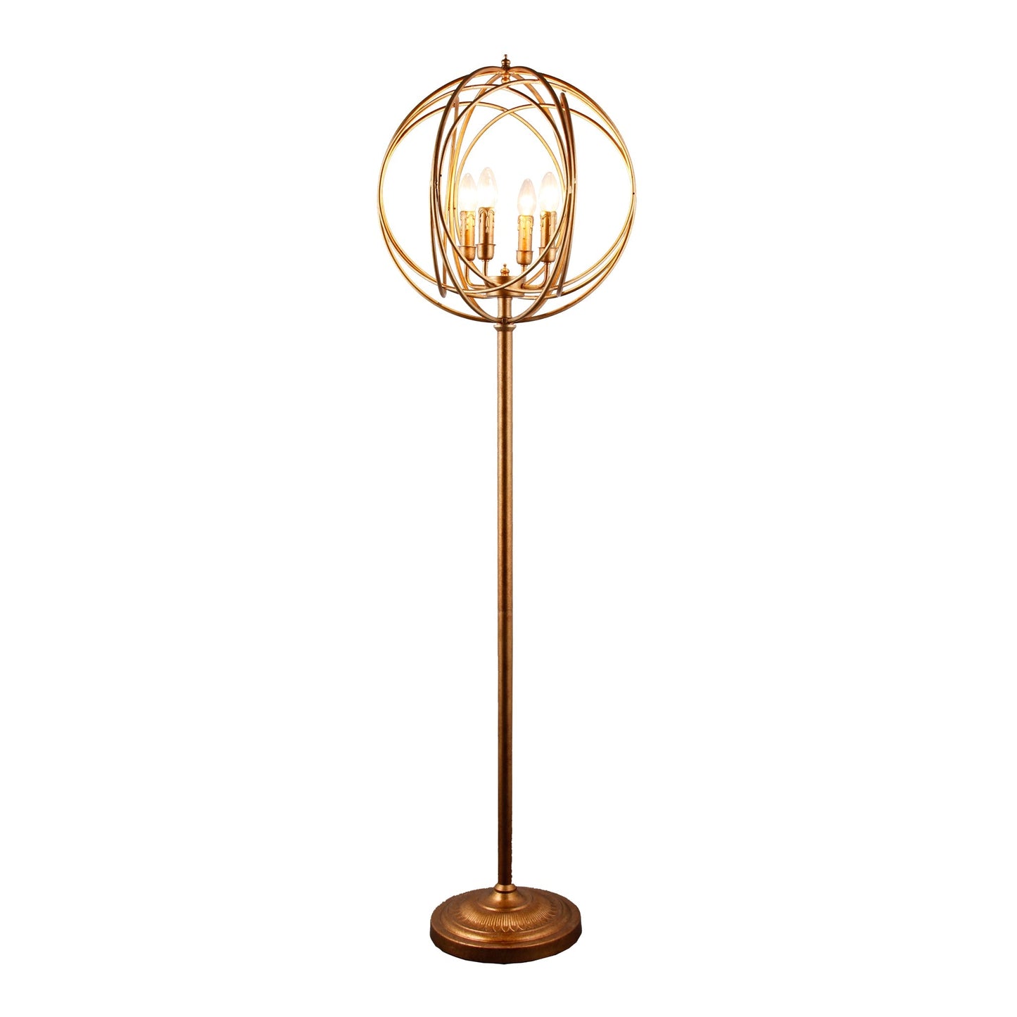 Meva Spheris 19" Antique Gold Floor Lamp